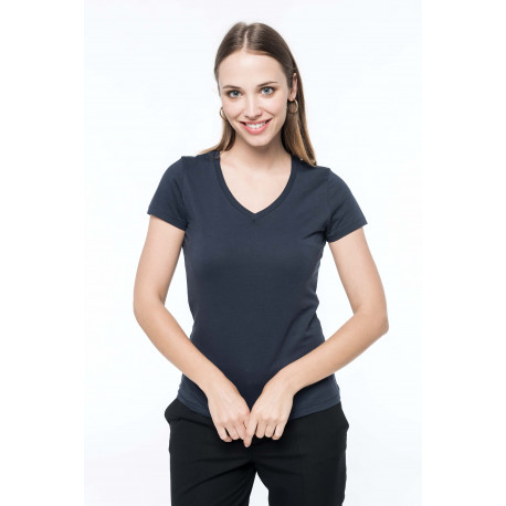 Kariban T-shirt Supima� col V manches courtes femme