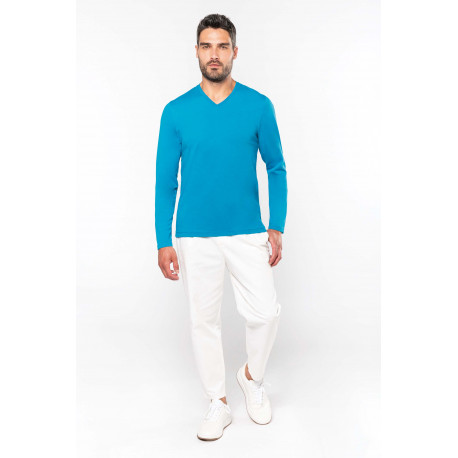 Kariban Men´s long-sleeved V-neck T-shirt