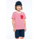 Kariban T-shirt ray� marin avec poche manches courtes enfant