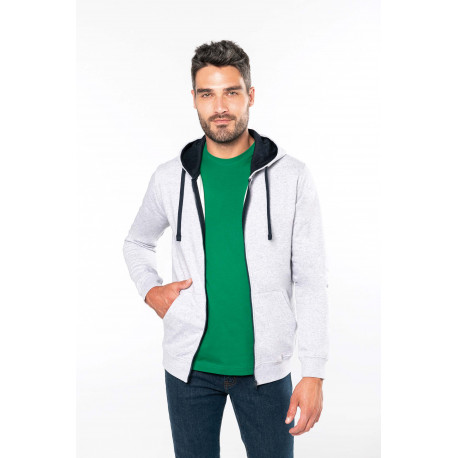 Kariban Sweat-shirt zipp� capuche contrast�e