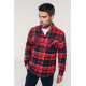 Kariban Sherpa-lined checked SHIRT JACKET