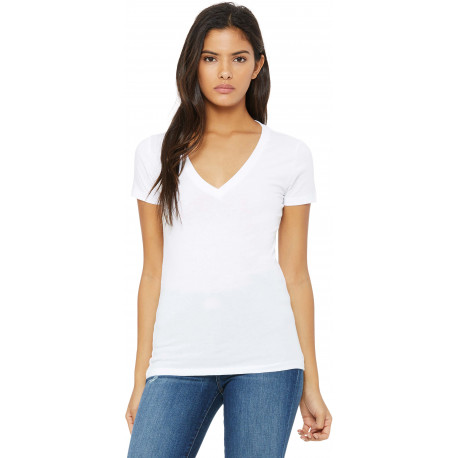 Bella + Canvas T-SHIRT FEMME COL V PROFOND