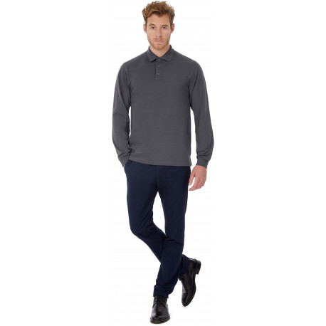 B&C POLO HOMME MANCHES LONGUES HEAVYMILL