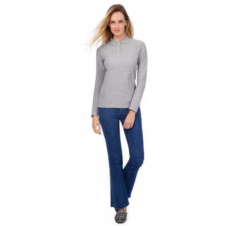 B&C Polo femme ID.001 manches longues