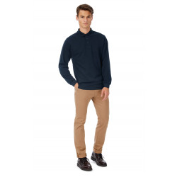 B&C POLO HOMME SAFRAN MANCHES LONGUES