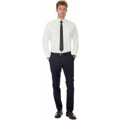 B&C Chemise stretch homme manches longues Black Tie