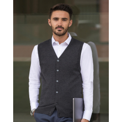 Russell Collection Men´s V-Neck Sleeveless Knitted Cardigan