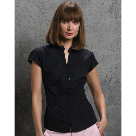 Kustom Kit Continental Blouse Mandarin Collar