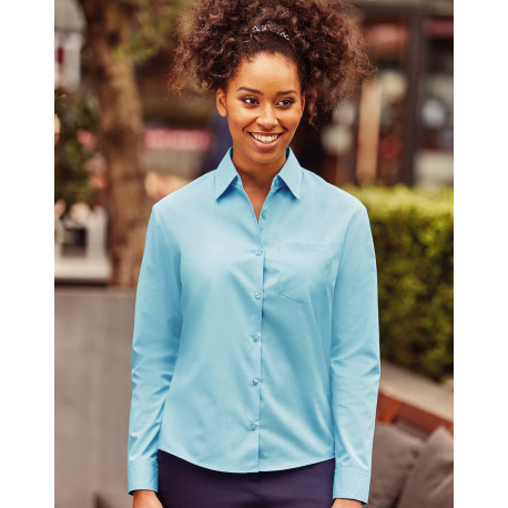 Russell Collection Long Sleeve Poplin Blouse