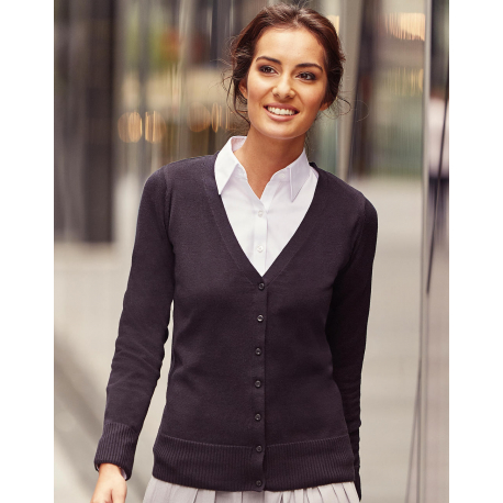 Russell Collection Ladies’ V-Neck Knitted Cardigan