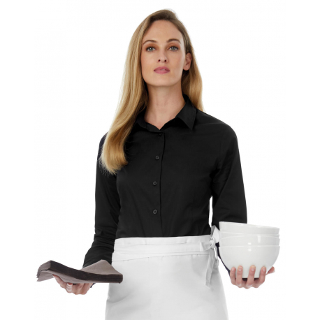 B&C Black Tie LSL/women Poplin Shirt