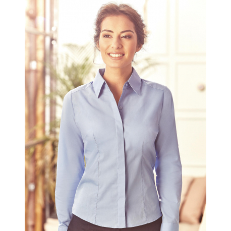 Russell Collection Ladies L/SL Poplin