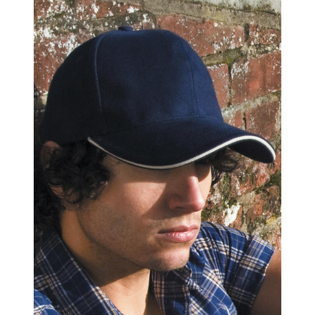 Result Headwear Sandwich Brushed Cotton Cap