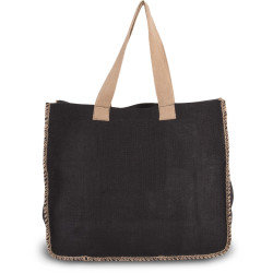 Kimood JUTE BAG WITH CONTRAST STITCHING