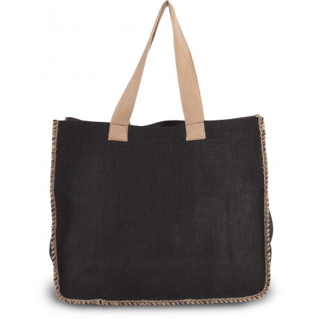 Kimood JUTE BAG WITH CONTRAST STITCHING