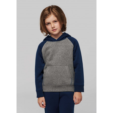 Proact Sweat-shirt capuche bicolore enfant