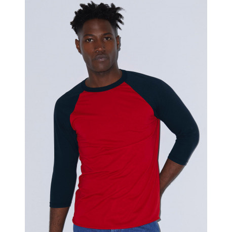 American Apparel Unisex Poly-Cotton 3/4 Sleeve Raglan T-Shirt