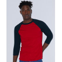 American Apparel Unisex Poly-Cotton 3/4 Sleeve Raglan T-Shirt