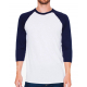 American Apparel Unisex Poly-Cotton 3/4 Sleeve Raglan T-Shirt