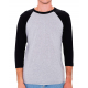 American Apparel Unisex Poly-Cotton 3/4 Sleeve Raglan T-Shirt