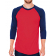 American Apparel Unisex Poly-Cotton 3/4 Sleeve Raglan T-Shirt