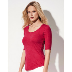 Anvil Women´s Tri-Blend Deep Scoop 1/2 Sleeve Tee